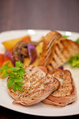 Image showing Pork chop with vegetable