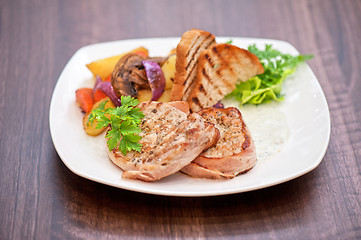 Image showing Pork chop with vegetable