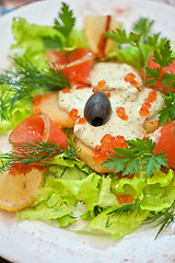 Image showing salad with smoked salmon 