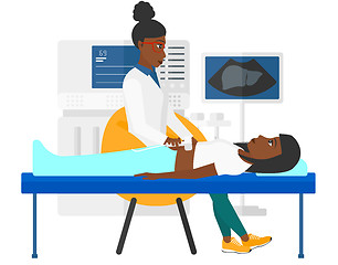 Image showing Patient under ultrasound examination.