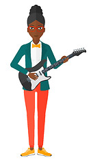 Image showing Musician playing electric guitar.