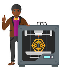 Image showing Man with three D printer.