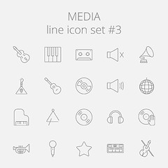 Image showing Media icon set.