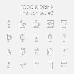 Image showing Food and drink icon set.