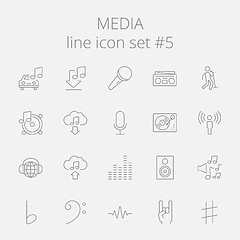 Image showing Media icon set.