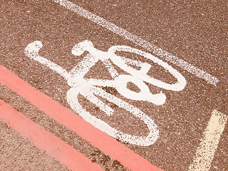 Image showing  Bike lane sign vintage