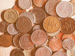 Image showing  Pound coins vintage