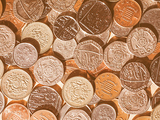 Image showing  Pound coins vintage