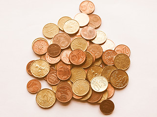 Image showing  Euro coins vintage