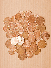 Image showing  Euro coins vintage