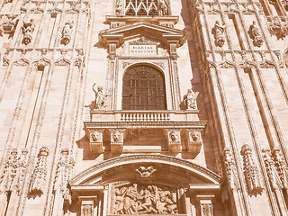 Image showing Retro looking Milan Cathedral