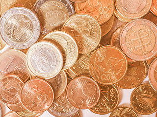 Image showing  Euro coins vintage