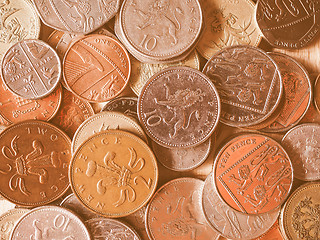 Image showing  Pound coins vintage