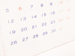Image showing  Calendar page vintage