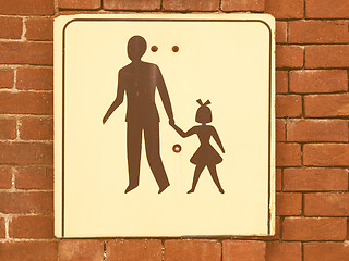 Image showing  Pedestrian area sign vintage