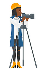 Image showing Photographer working with camera.