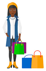 Image showing Buyer with shopping bags.