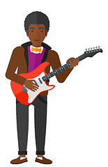 Image showing Musician playing electric guitar.