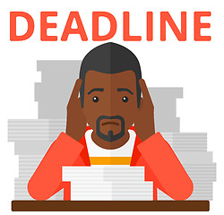 Image showing Man having problem with deadline.