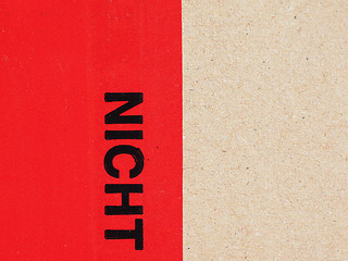 Image showing Nicht meaning not