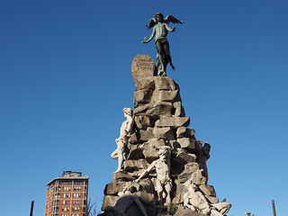 Image showing Traforo del Frejus statue in Turin