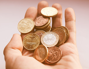 Image showing  Euro coins vintage