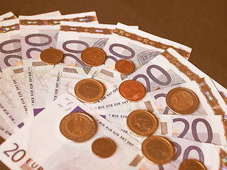 Image showing  Euro bank notes vintage