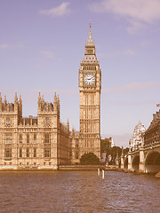 Image showing Retro looking Houses of Parliament in London