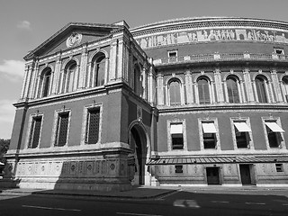 Image showing Black and white Royal Albert Hall in London