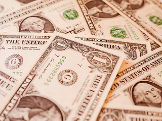 Image showing Retro look Dollar notes 1 Dollar