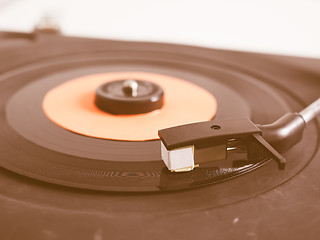 Image showing  Vinyl record on turntable vintage