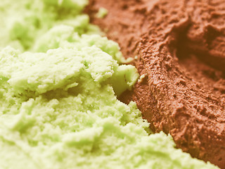 Image showing Retro looking Mint chocolate ice cream