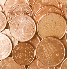 Image showing  Euro coins background vintage