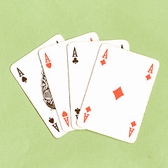 Image showing  Poker of aces cards vintage