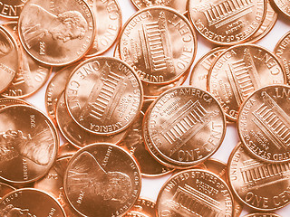 Image showing  Dollar coins background vintage