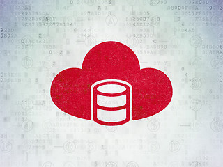 Image showing Cloud technology concept: Database With Cloud on Digital Paper background