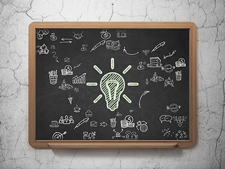 Image showing Business concept: Light Bulb on School Board background