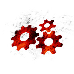 Image showing Information concept: Gears on Digital background