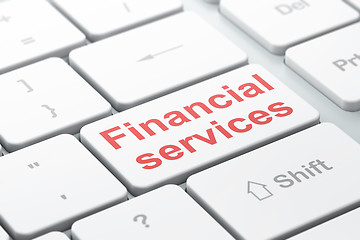 Image showing Money concept: Financial Services on computer keyboard background