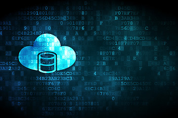 Image showing Programming concept: Database With Cloud on digital background