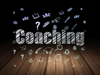 Image showing Learning concept: Coaching in grunge dark room