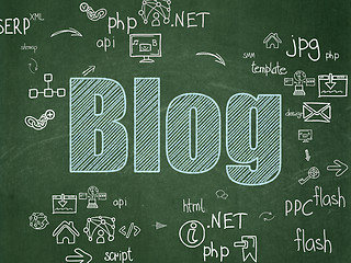 Image showing Web design concept: Blog on School Board background