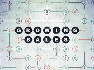Image showing Finance concept: Growing Sales on Digital Paper background