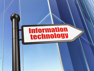 Image showing Information concept: sign Information Technology on Building background