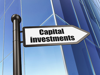 Image showing Currency concept: sign Capital Investments on Building background