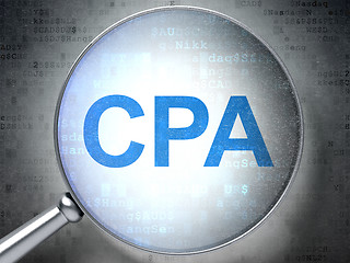 Image showing Business concept: CPA with optical glass