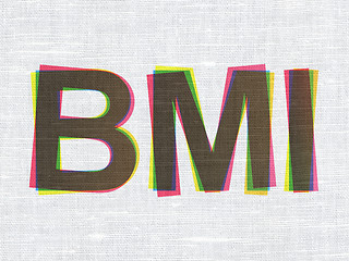 Image showing Healthcare concept: BMI on fabric texture background