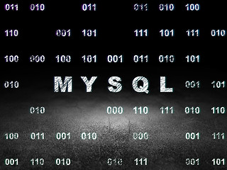 Image showing Database concept: MySQL in grunge dark room