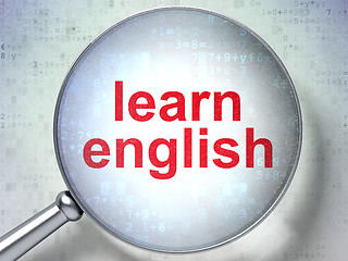 Image showing Education concept: Learn English with optical glass