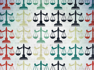 Image showing Law concept: Scales icons on Digital Paper background